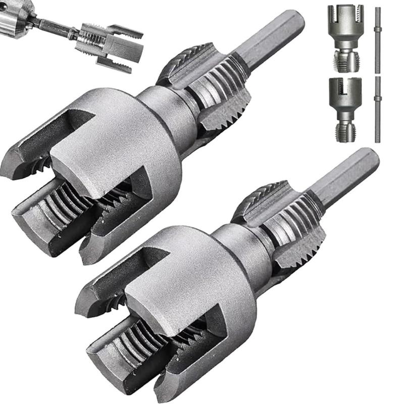 Power Tools Icon - ชุดเครื่องมือตัดเกลียวท่อ 1 ชุด เครื่องมือทำเกลียวท่อภายในและภายนอกแบบรวม ใช้ได้กับสว่านไฟฟ้า ชุดเกลียวท่อพีวีซี