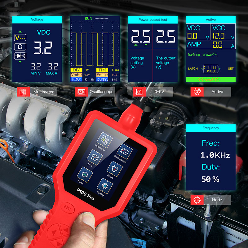 Power Tools Red - เครื่องวิเคราะห์วงจรรถยนต์รุ่นใหม่ล่าสุด Topdiag Power Probe P100 Pro