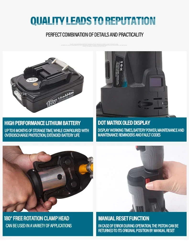 Power Tools Hydraulic - เครื่องมืออัดท่อทองแดงไฮดรอลิกไฟฟ้าไร้สาย Zupper PZ-1930 รุ่นปี 2026/มีตัวอย่างให้ทดลองใช้