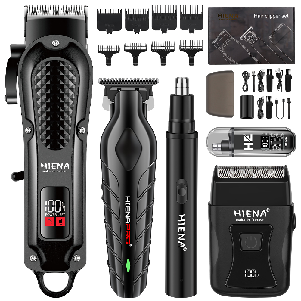 Power Xchange Tools - เครื่องตัดผมไร้สาย 5-1 เครื่องโกนหนวดไฟฟ้าแบบพกพา ชาร์จเร็วด้วย USB สำหรับผู้ชาย