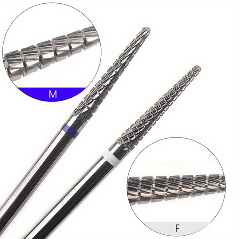 Power Tools Icon - 1/2 ชิ้นคาร์ไบด์ Cuticle ทําความสะอาดเล็บบิตกรวยเจาะเล็บ Bits ไฟฟ้า