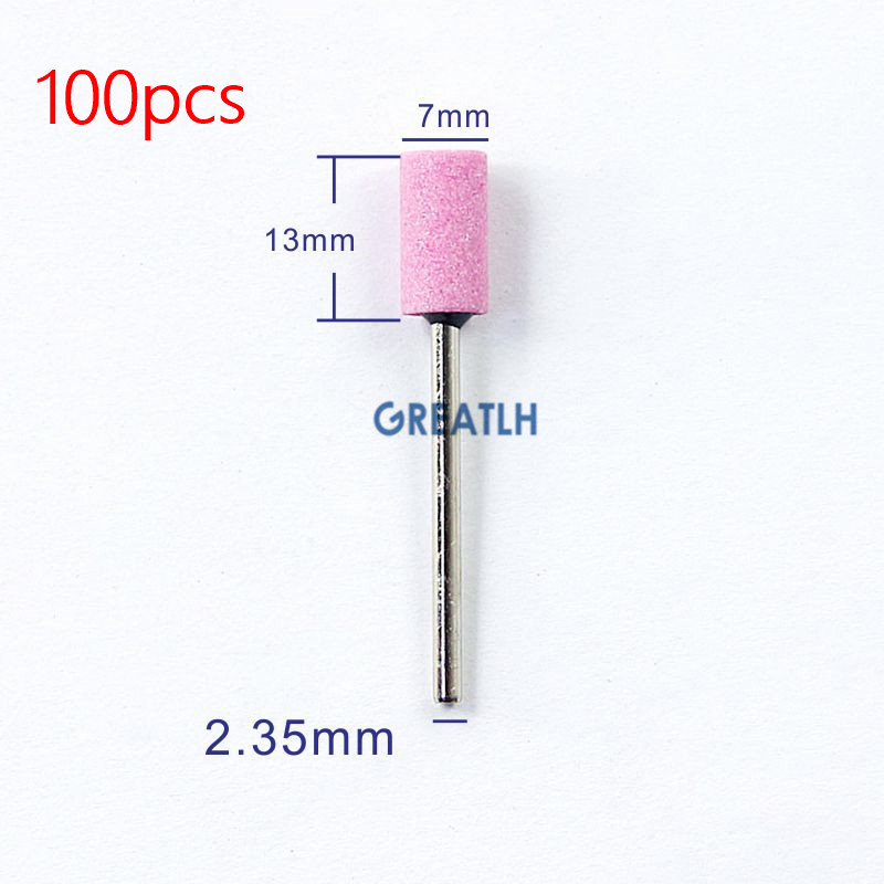 Power Tools Pink - 100ชิ้น/เซ็ตฟันขัดเครื่องเจาะทันตกรรมกรวดขนาดกลางเซรามิคหินสีชมพูขัด Burs 2.35มม.ทันตกรรมทันตแพทย์อุปกรณ์
