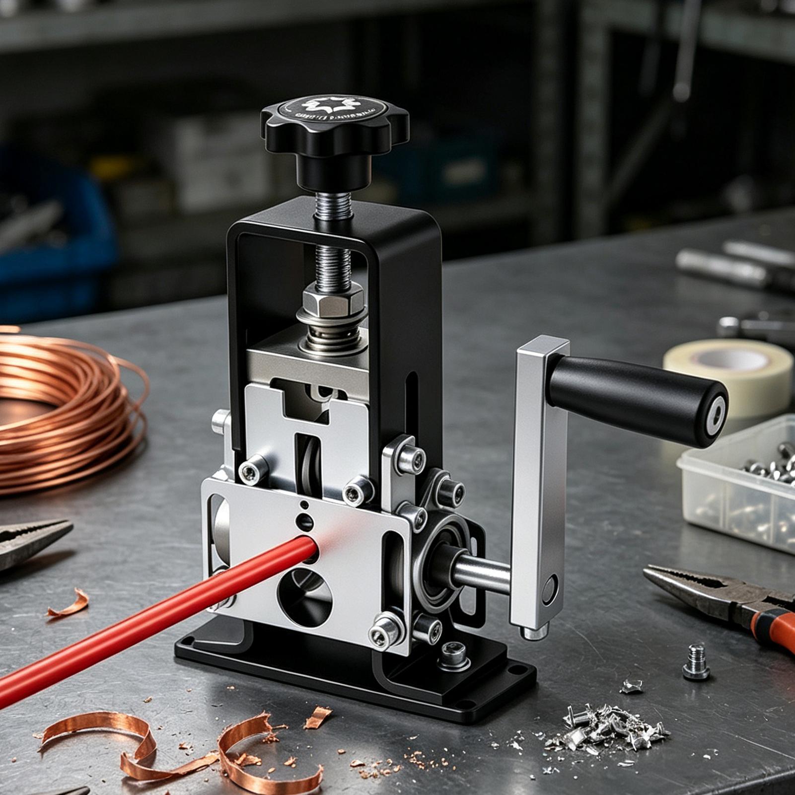 Power Tools Portable - เครื่องปอกสายไฟอเนกประสงค์แบบพกพา ใช้กับสว่าน ตัดสายไฟได้อย่างแม่นยำ สำหรับงานอุตสาหกรรม บ้าน และโรงรถ