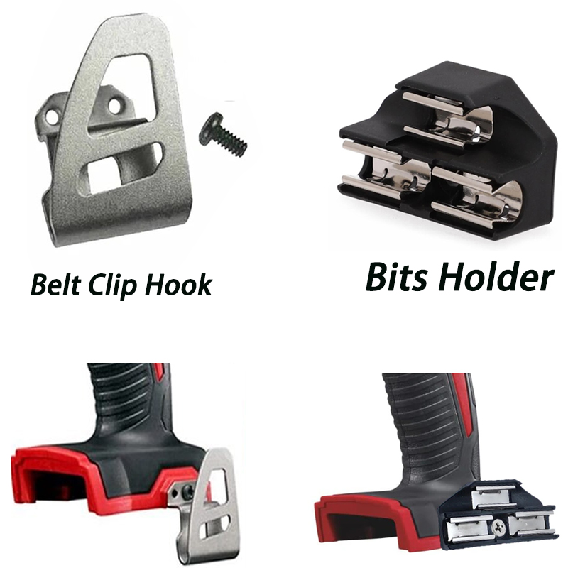 Power Tools Milwaukee - Bits Holder และเข็มขัดคลิปตะขอชุดสําหรับ Milwaukee 18V สว่านไร้สาย