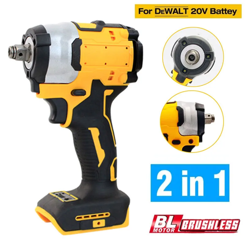 Power Tools Pink - เหมาะสำหรับแบตเตอรี่ DeWalt 18V 20V ไขควงไฟฟ้าแบบไร้แปรงถ่าน500N.M ไขควงไฟฟ้าไร้สายซ่อมแบบ2-in-1