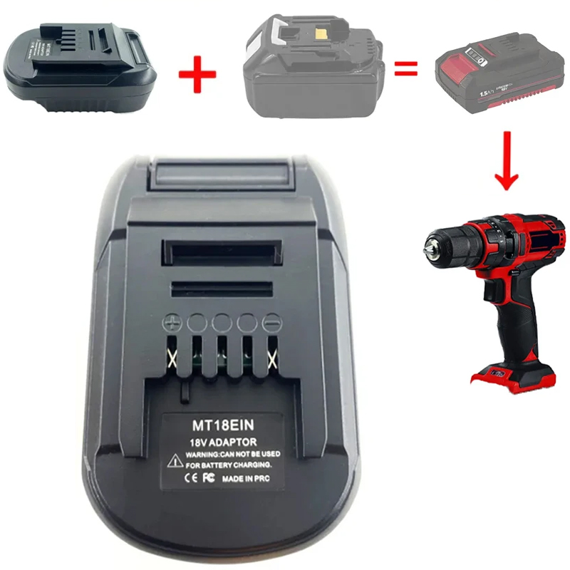 Power Tools Einhell - ตัวแปลงตัวแปลงแบตเตอรี่สำหรับแบตเตอรี่ Li-ion Makita 18V สำหรับ einhell