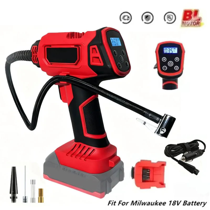 Power Tools Milwaukee - เหมาะสำหรับแบตเตอรี่มิลวอกี 18V ปั๊มลมไฟฟ้าไร้สาย เครื่องเติมลมยางรถยนต์อัตโนมัติ เครื่องอัดอากาศแบบมือถือ เครื่องมือไฟฟ้า