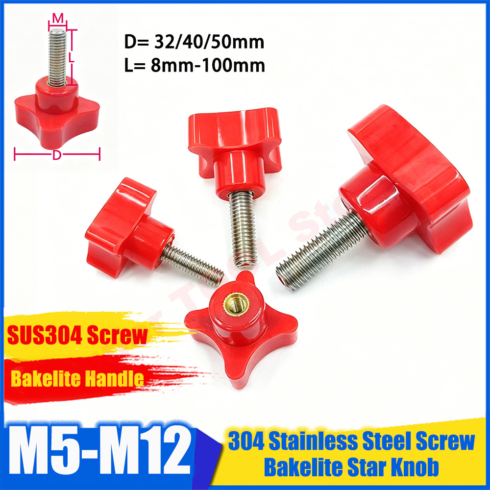 Power Tools Red - สกรูหัวเบกาไลท์สีแดง 1 ชิ้น ขนาด M5 M6