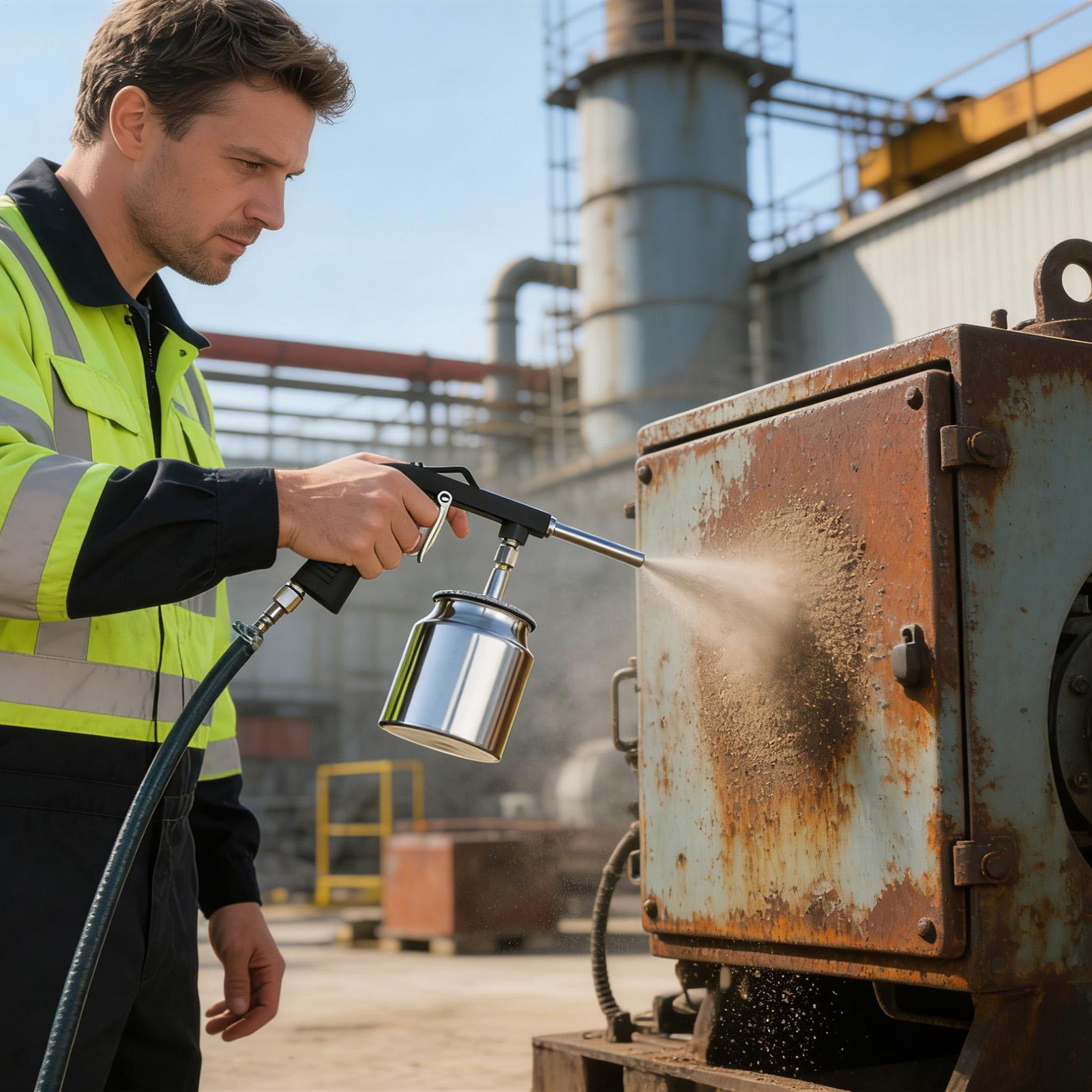 Power Tools Portable - เครื่องพ่นทรายแบบพกพา ใช้ลมอัด สำหรับงานหนัก พร้อมหัวฉีด สำหรับงานขัดผิวและซ่อมบำรุง