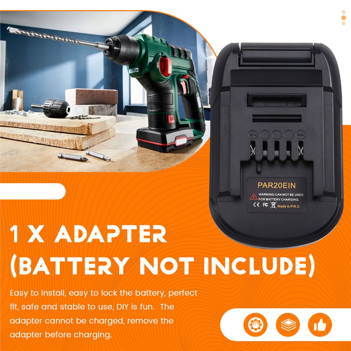 Power Tools Einhell - AA19 อะแดปเตอร์แบตเตอรี่สำหรับปาร์คไซด์ 20V Li-Ion แบตเตอรี่แปลงเป็นสำหรับไอน์เฮล 18V