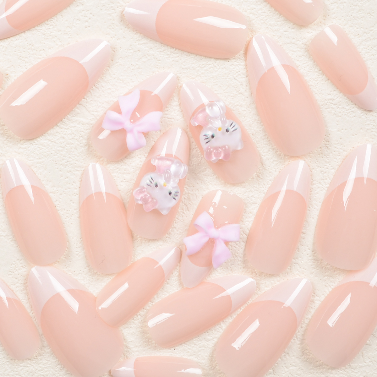 24PCS อัลมอนด์เกราะเล็บ Patch  - Power Tools Pink บทวิจารณ์และราคา